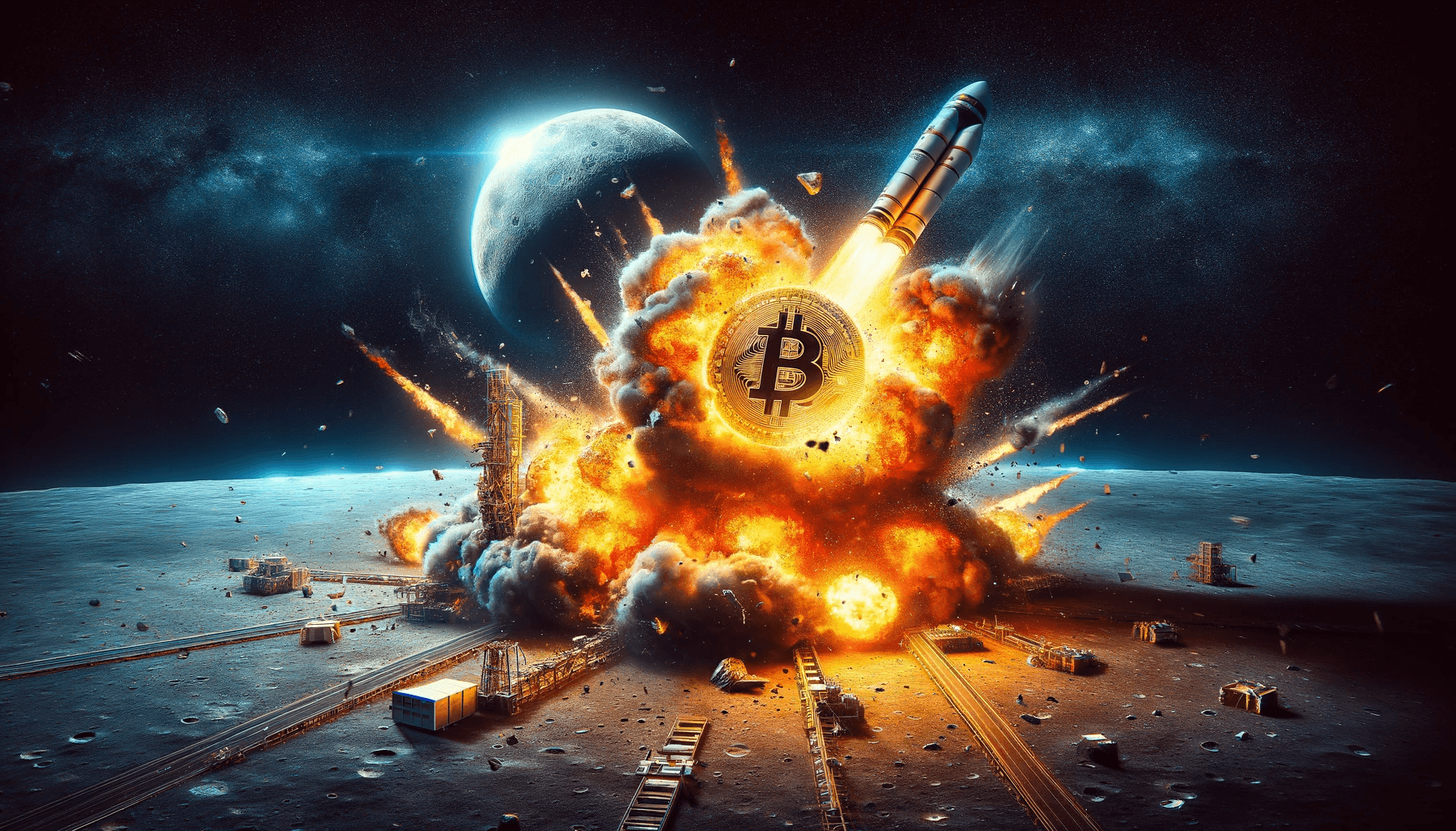 Bitcoin miał dolecieć na Księżyc. Niestety, misja zakończy się spektakularną katastrofą