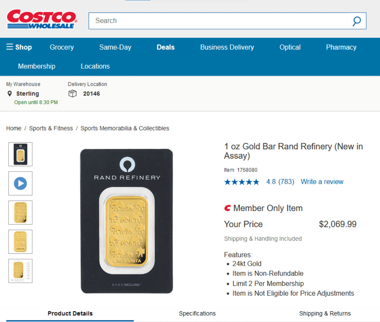 Pół roku złotych sztab na półkach supermarketu. Niespodziewana skala dystrybucji kruszcu